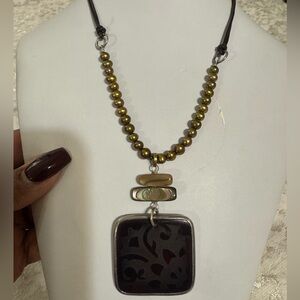 Silpada Pearl and leather Necklace